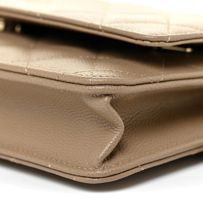 Chanel Caviar Quilted Wallet On Chain WOC Beige 10 of 13