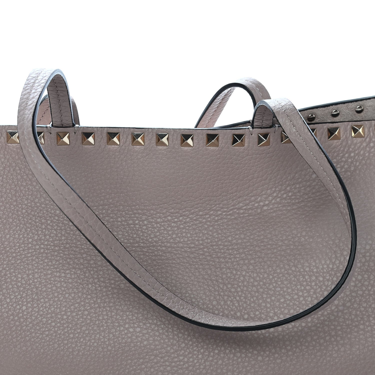 Valentino Garavani Grained Calfskin Rockstud Shoulder Tote Poudre 9 of 12