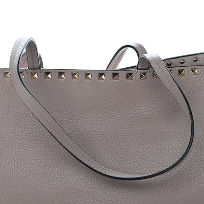 Valentino Garavani Grained Calfskin Rockstud Shoulder Tote Poudre 9 of 12
