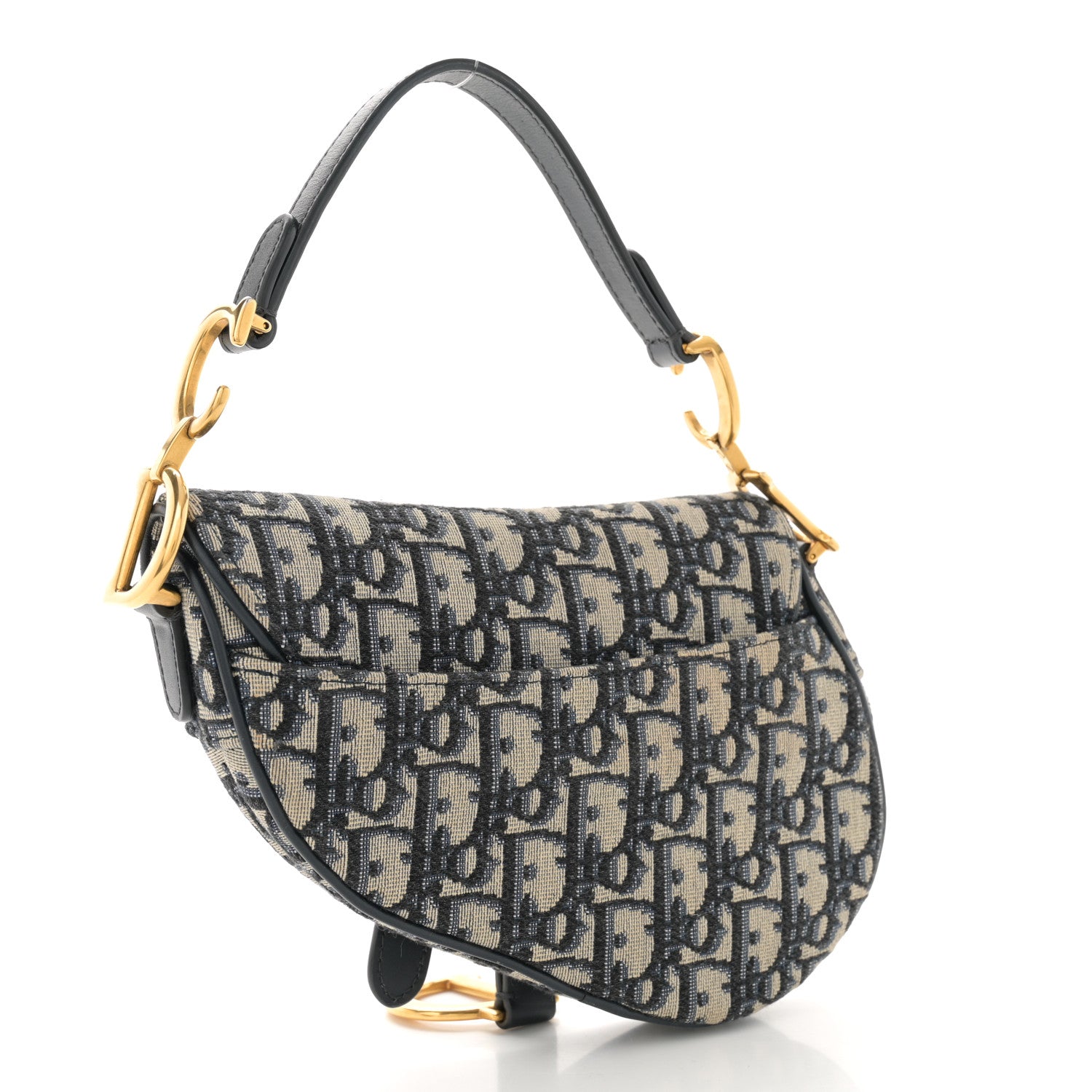 Christian Dior Oblique Mini Saddle Bag Blue 3 of 10