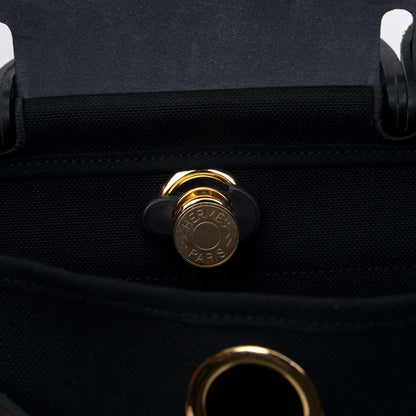 Hermes Military Toile Vache Hunter Herbag Zip PM 31 Black 5 of 5