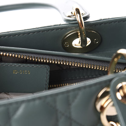 Christian Dior Lambskin Cannage Medium Lady Dior Orage 9 of 11
