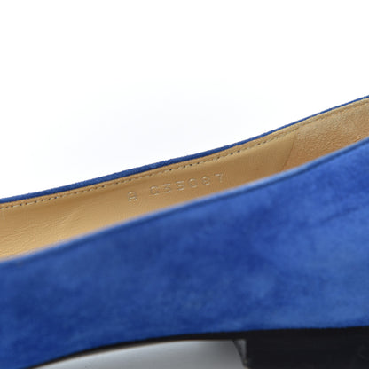 Chanel Suede Satin Cap Toe Gabrielle Ballerina Flats 36.5 Royal Blue Black 8 of 23