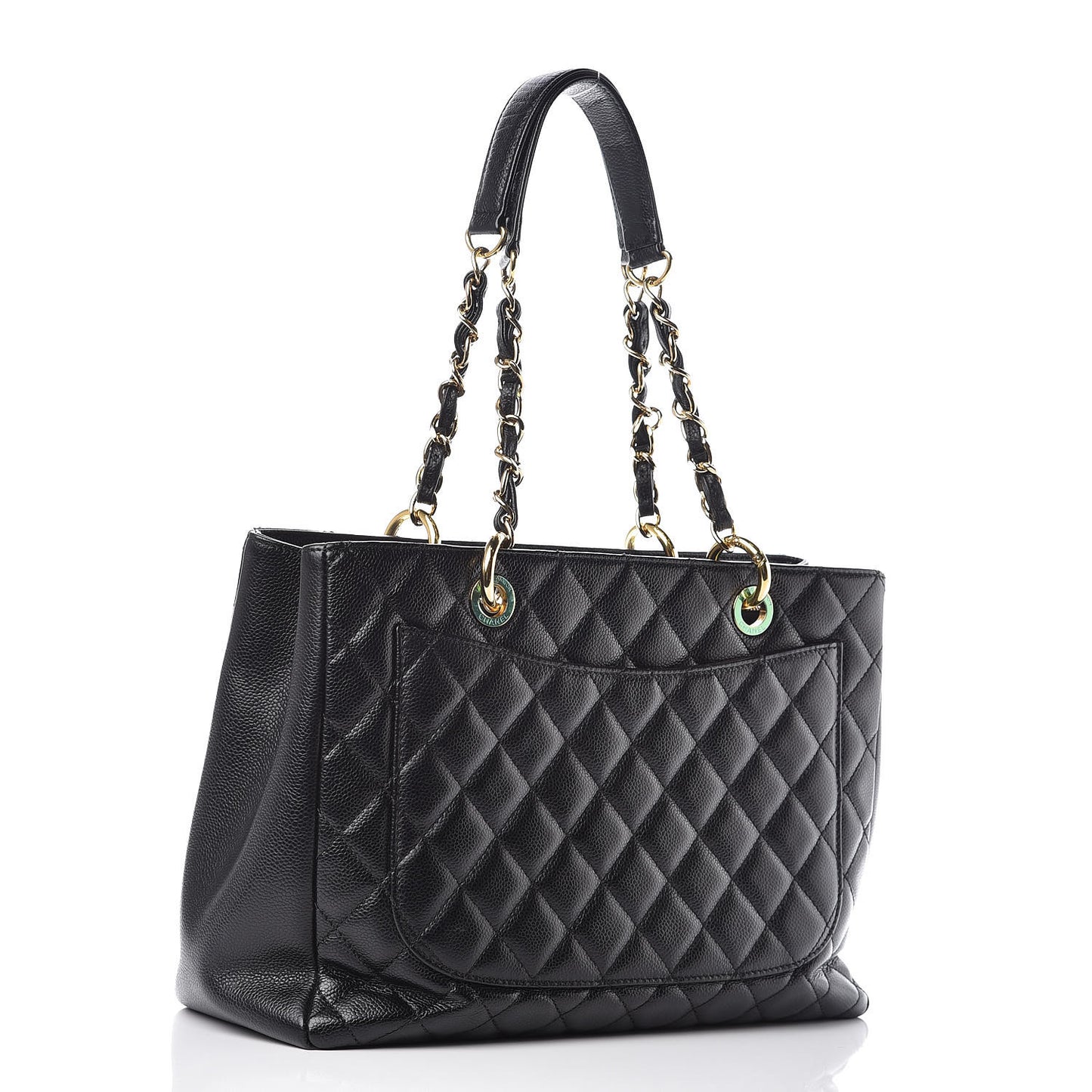 Caviar Quilted Grand Shopping Tote GST Black