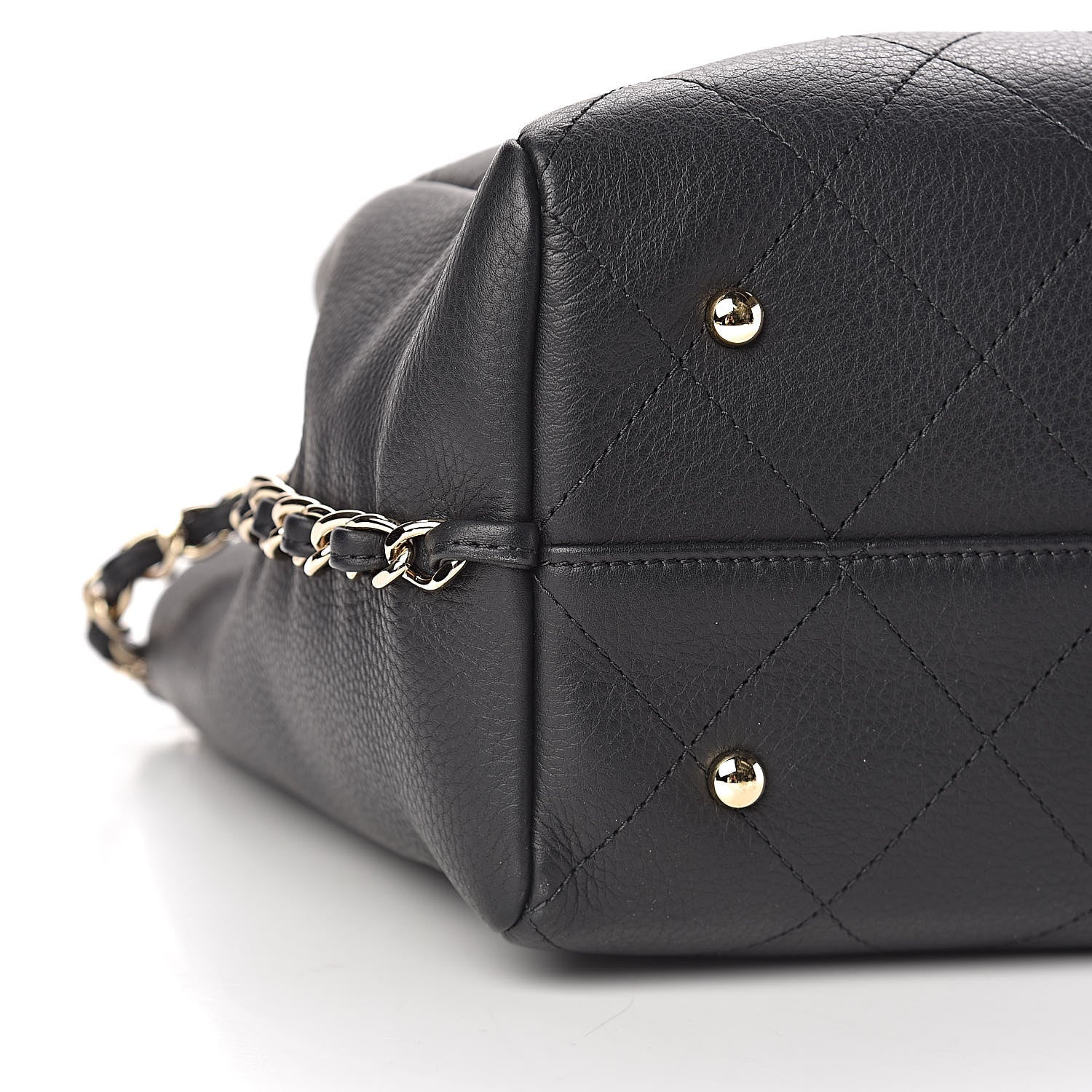 Chanel Bullskin Stitched Medium Shopping Bag Black 10 of 11