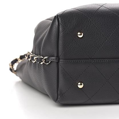 Chanel Bullskin Stitched Medium Shopping Bag Black 10 of 11