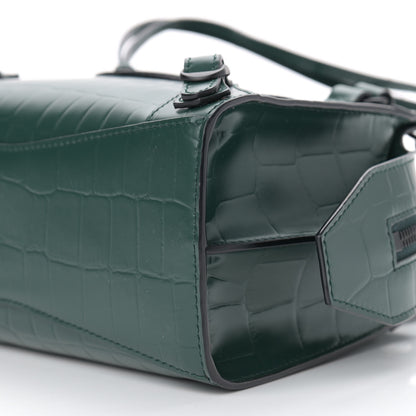 Balenciaga Semi Shiny Calfskin Crocodile Embossed Neo Classic Black Hardware Mini City Forest Green 9 of 9