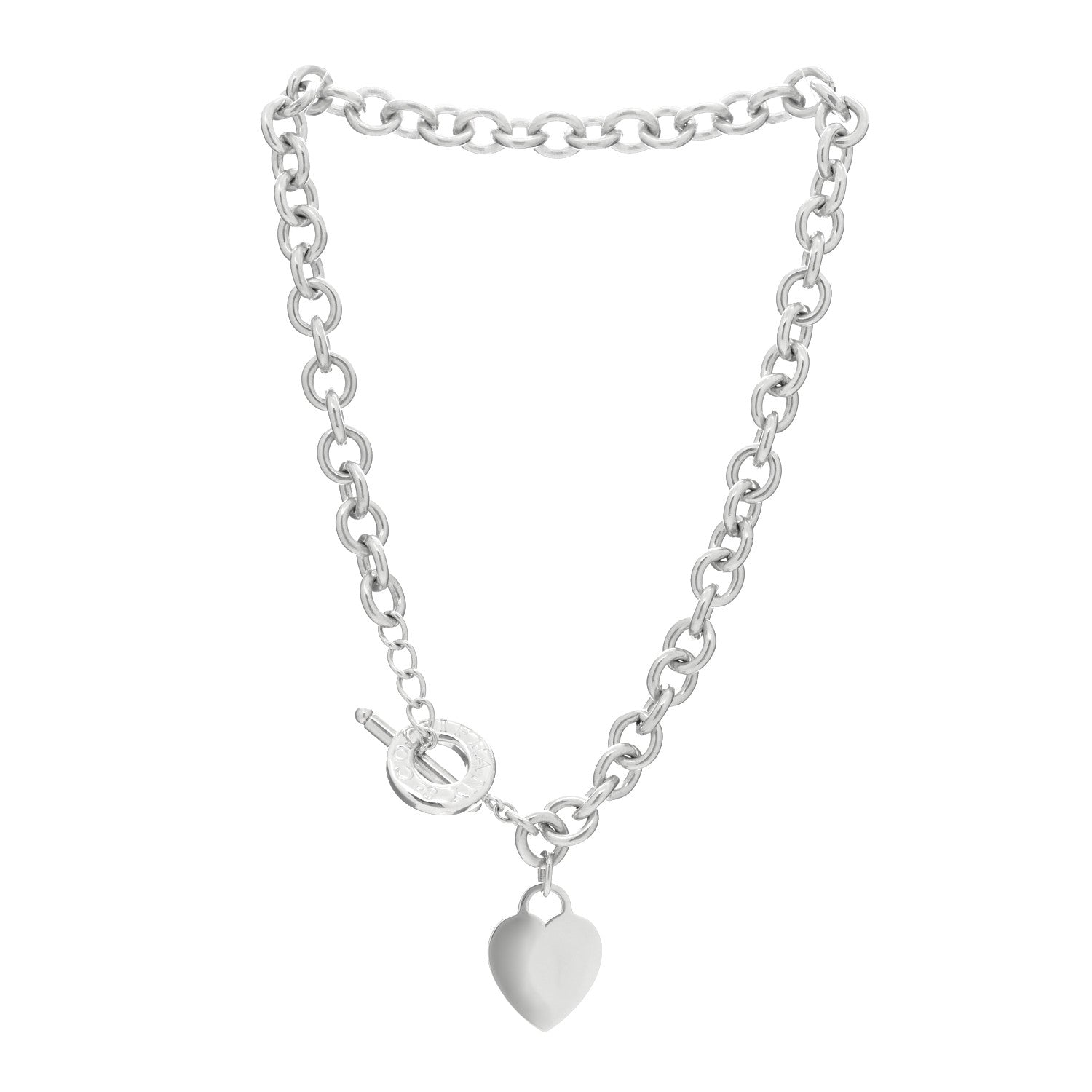 Tiffany Sterling Silver Heart Tag Toggle Necklace 3 of 3