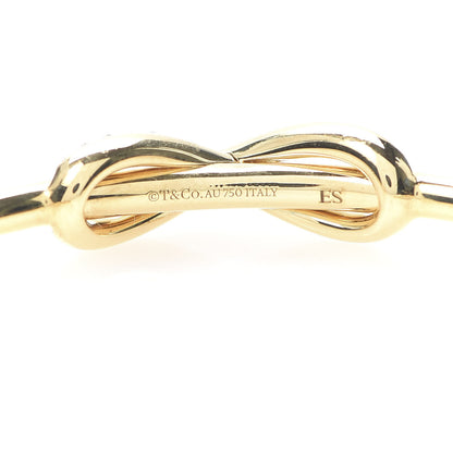 Tiffany 18K Yellow Gold Diamond Infinity Cuff Bracelet 4 of 5
