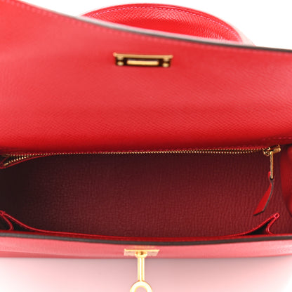 Hermes Epsom Kelly Sellier 25 Rouge Casaque 5 of 12