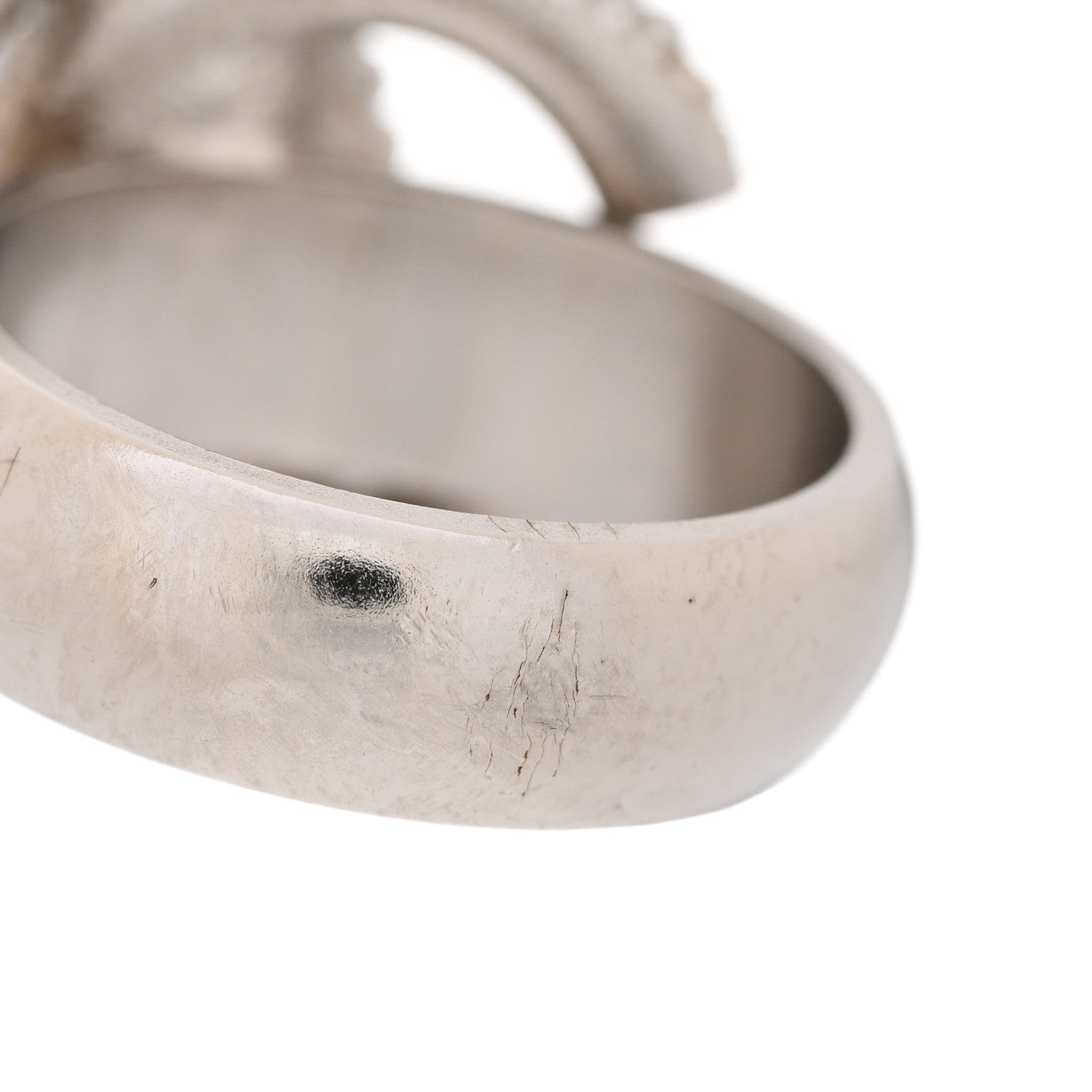Chanel Crystal Pearl CC Ring 51 5.75 Silver 6 of 10