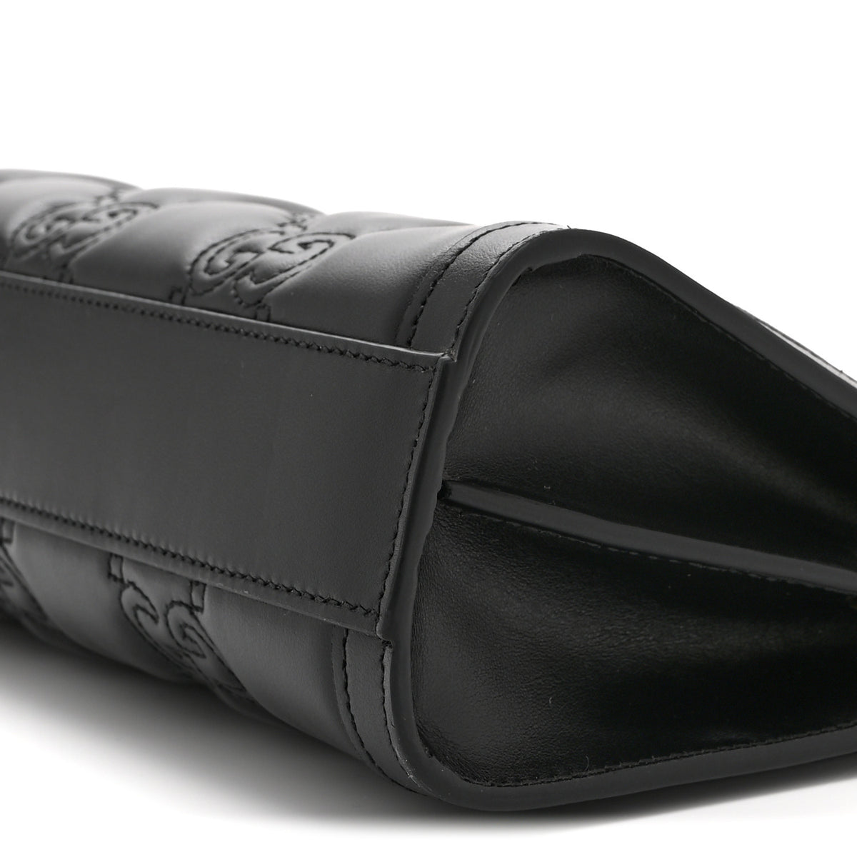 Calfskin GG Matelasse Small Slim Chain Shoulder Bag Black Natural