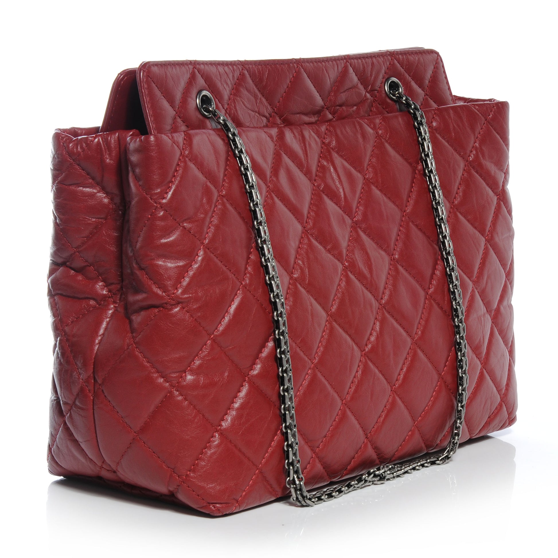 Chanel Aged Calfskin Reissue 2.55 Tote Red 3 of 8