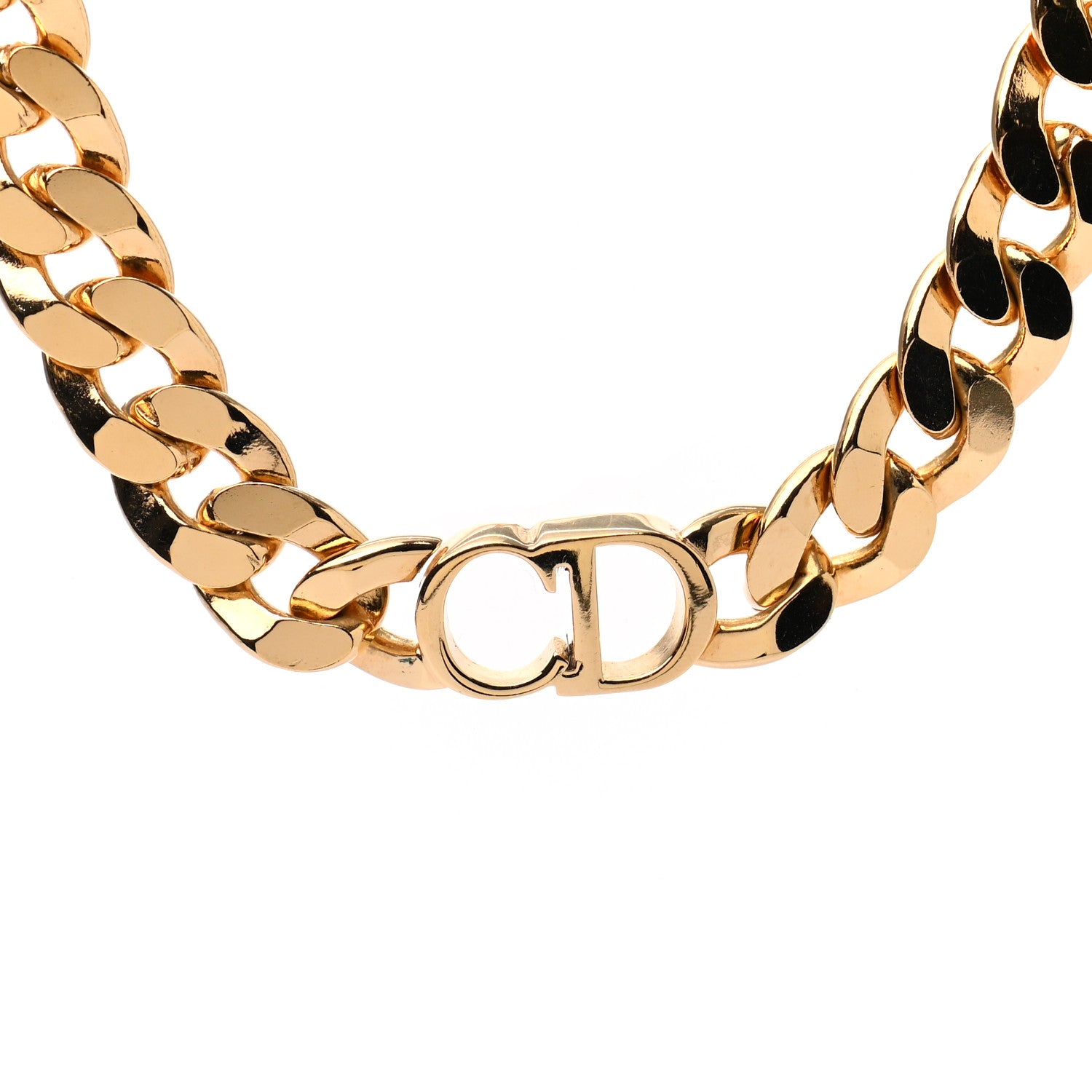 Christian Dior Metal Danseuse Etoile Chain Choker Necklace Gold 4 of 5
