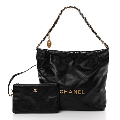 Chanel Shiny Calfskin Quilted Small Chanel 22 Black 3 of 11