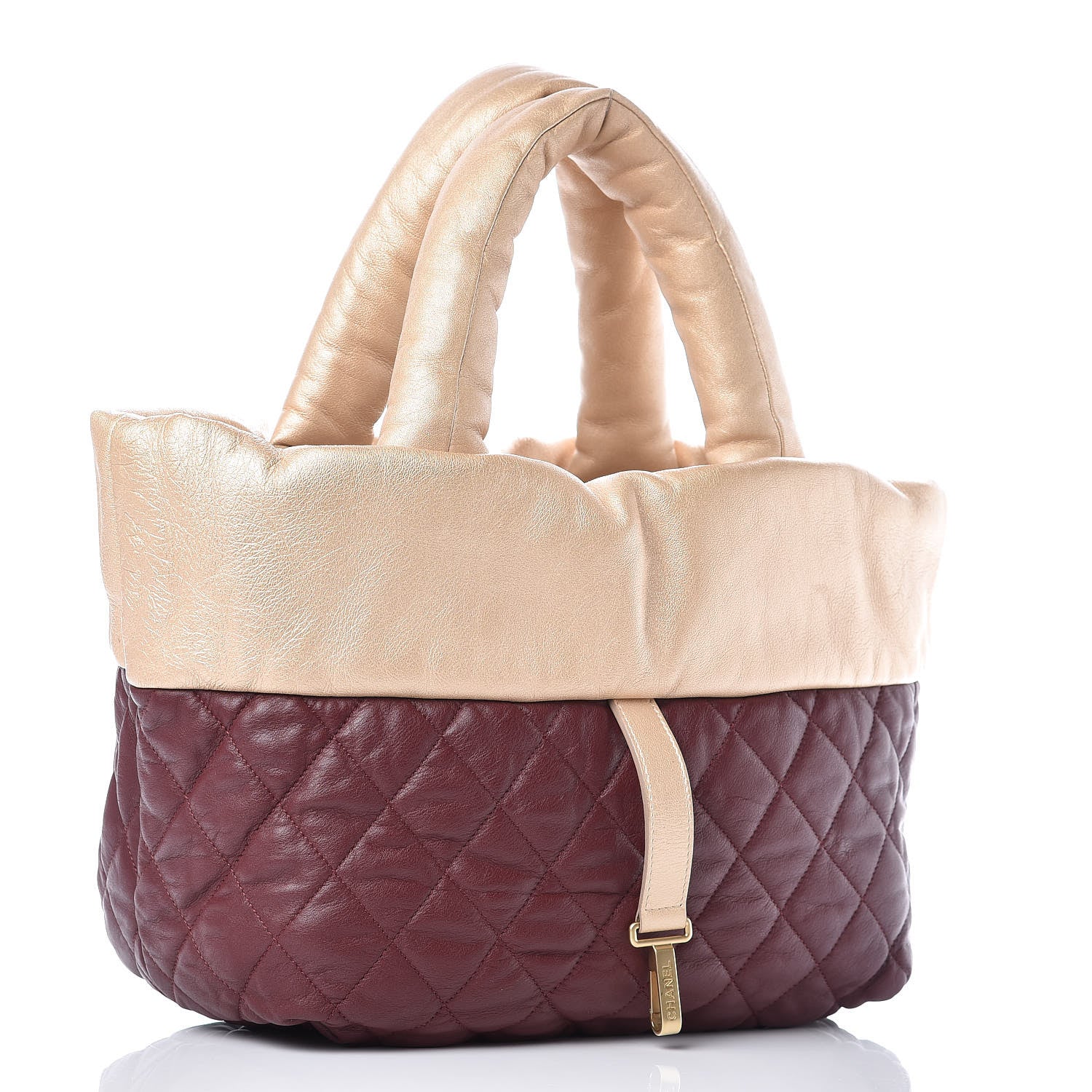Chanel Metallic Lambskin Small Coco Cocoon Reversible Tote Light Gold 5 of 17