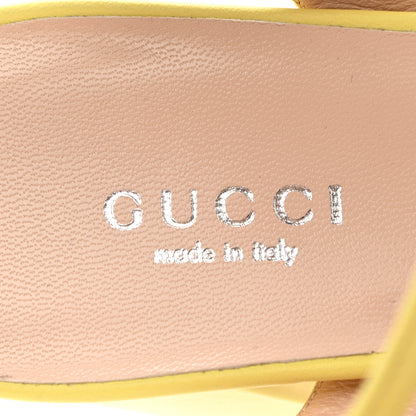 Gucci Calfskin GG Marmont Ankle Wrap 30/115mm Platform Sandals 38 Banana 7 of 10