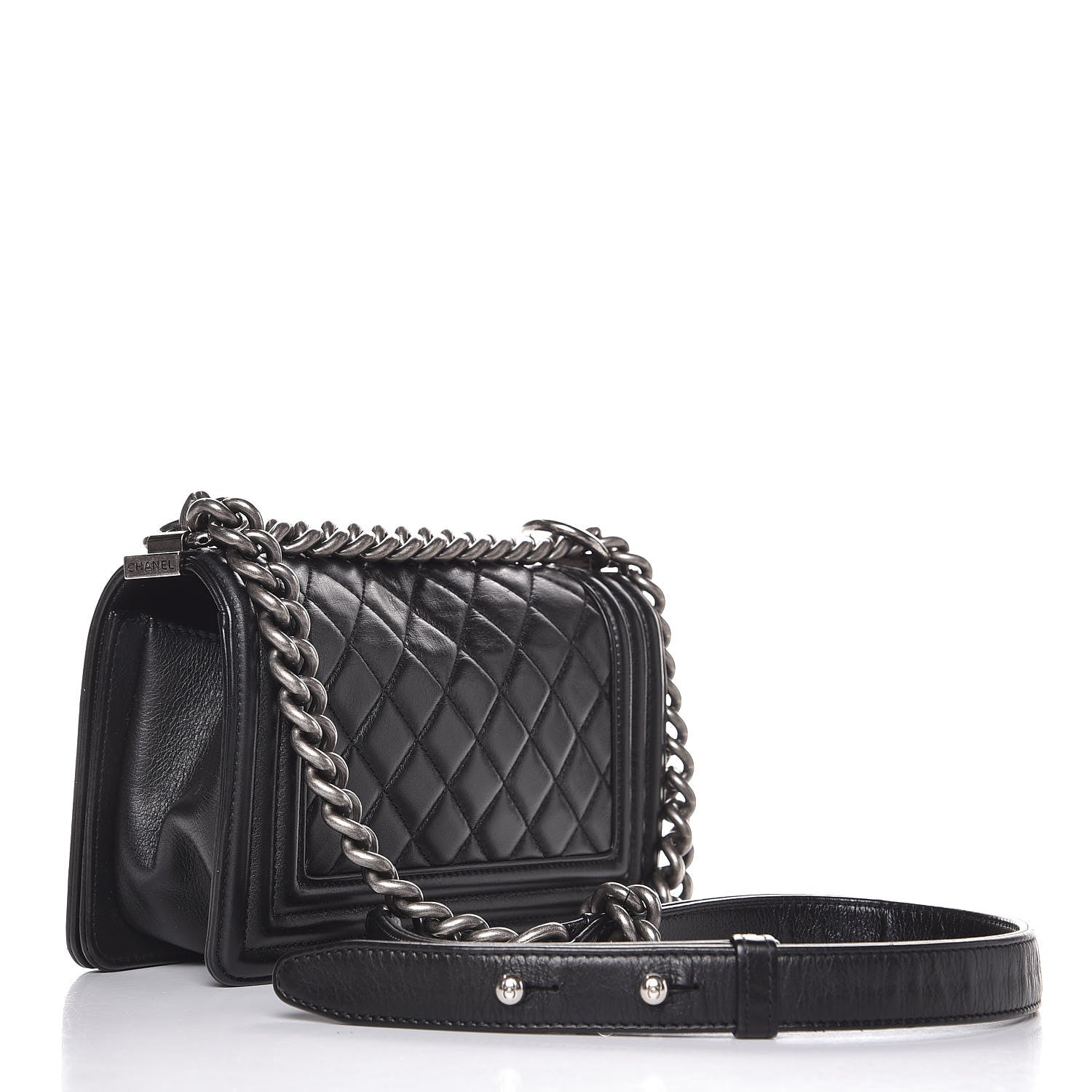 Chanel Lambskin Quilted Small Boy Flap Black 3 of 7