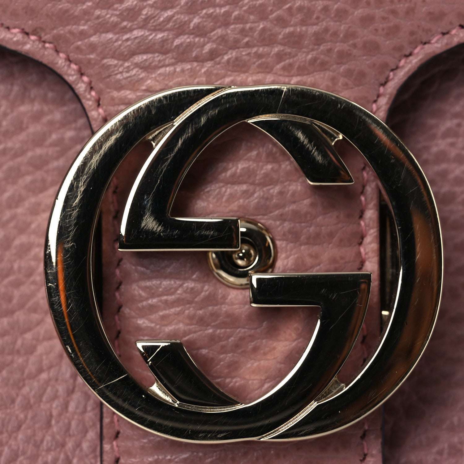 Gucci Dollar Calfskin Interlocking G Top Handle Shoulder Bag Soft Pink 14 of 16