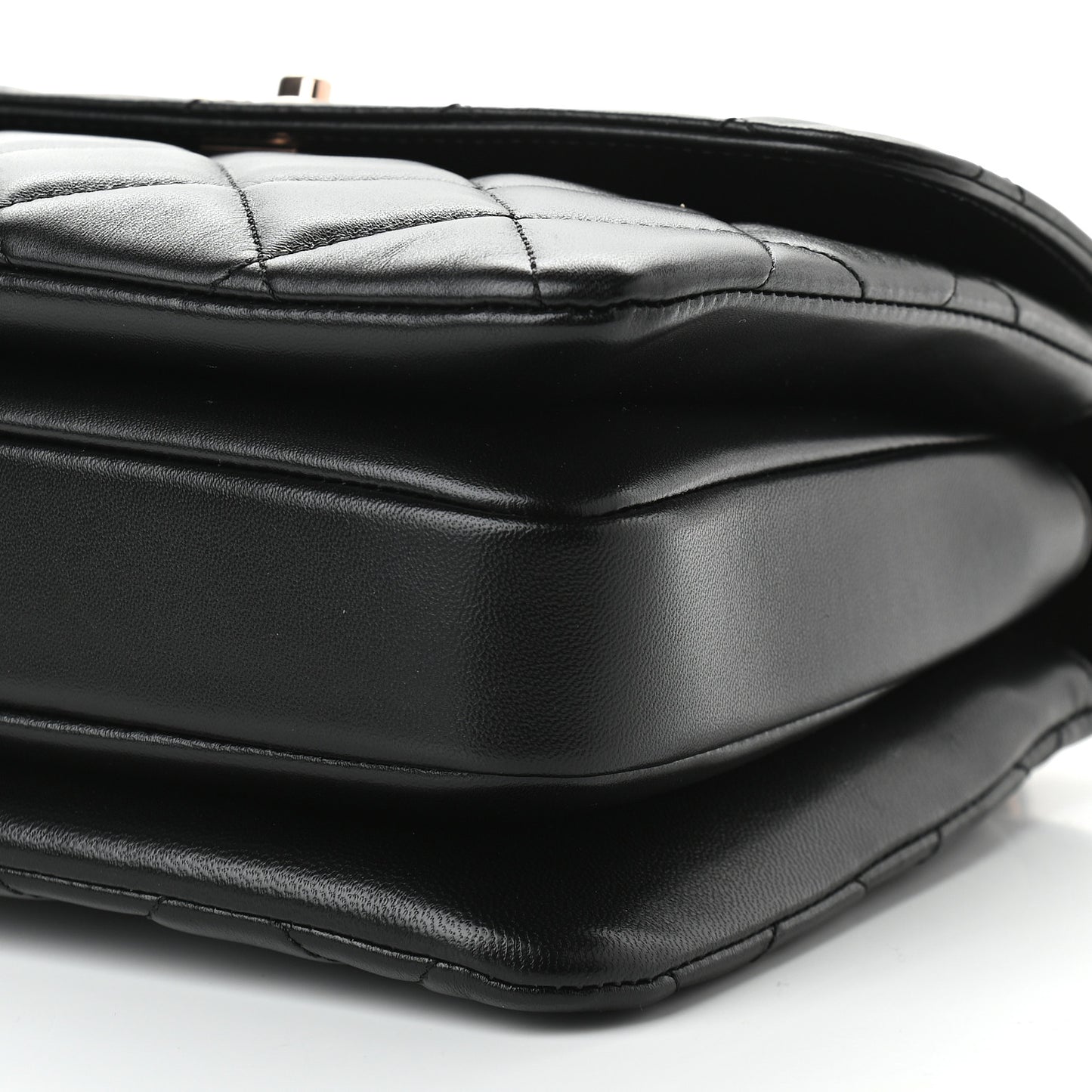 Lambskin Quilted Small Trendy CC Dual Handle Flap Bag Black