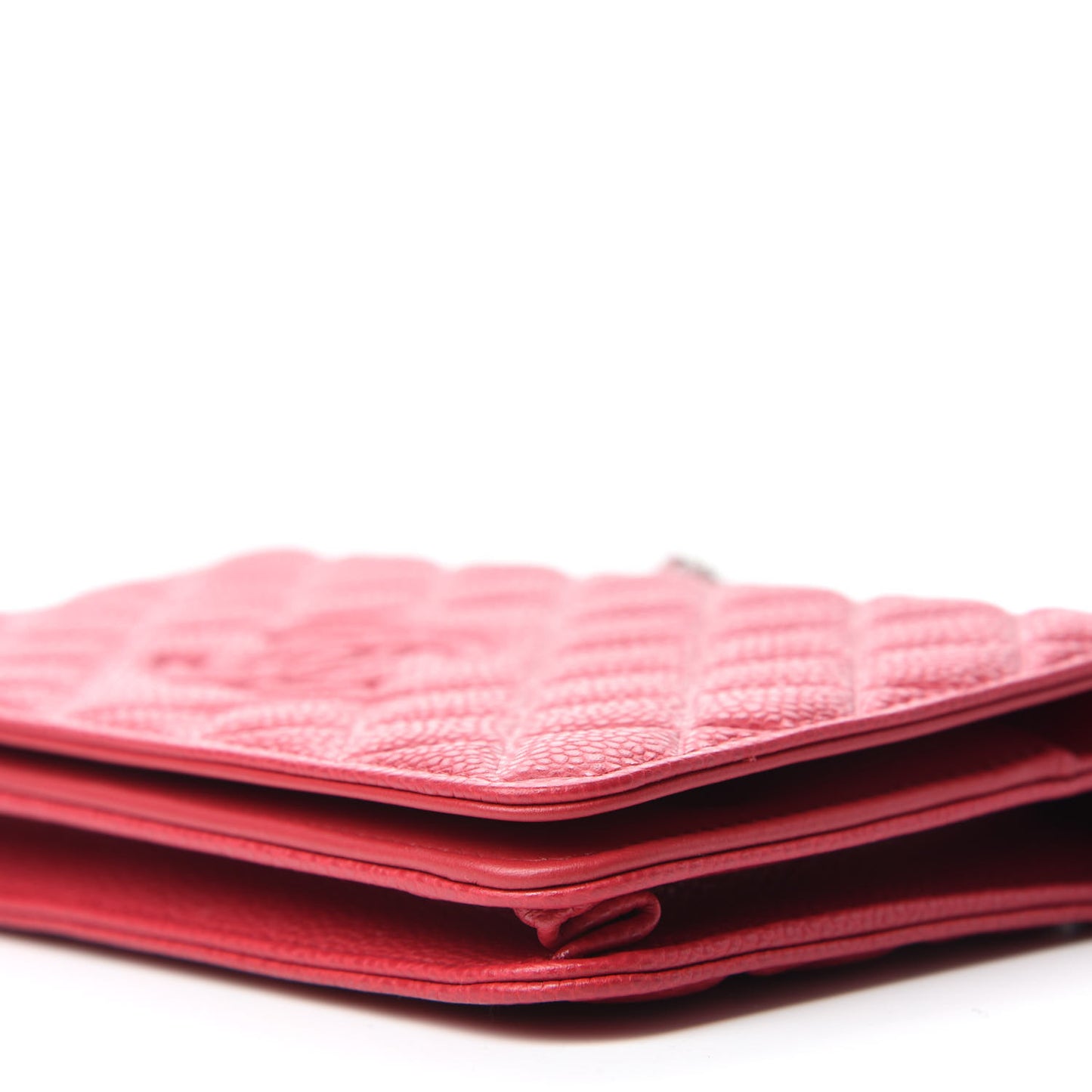 Caviar Quilted Diamond CC Wallet On Chain WOC Red
