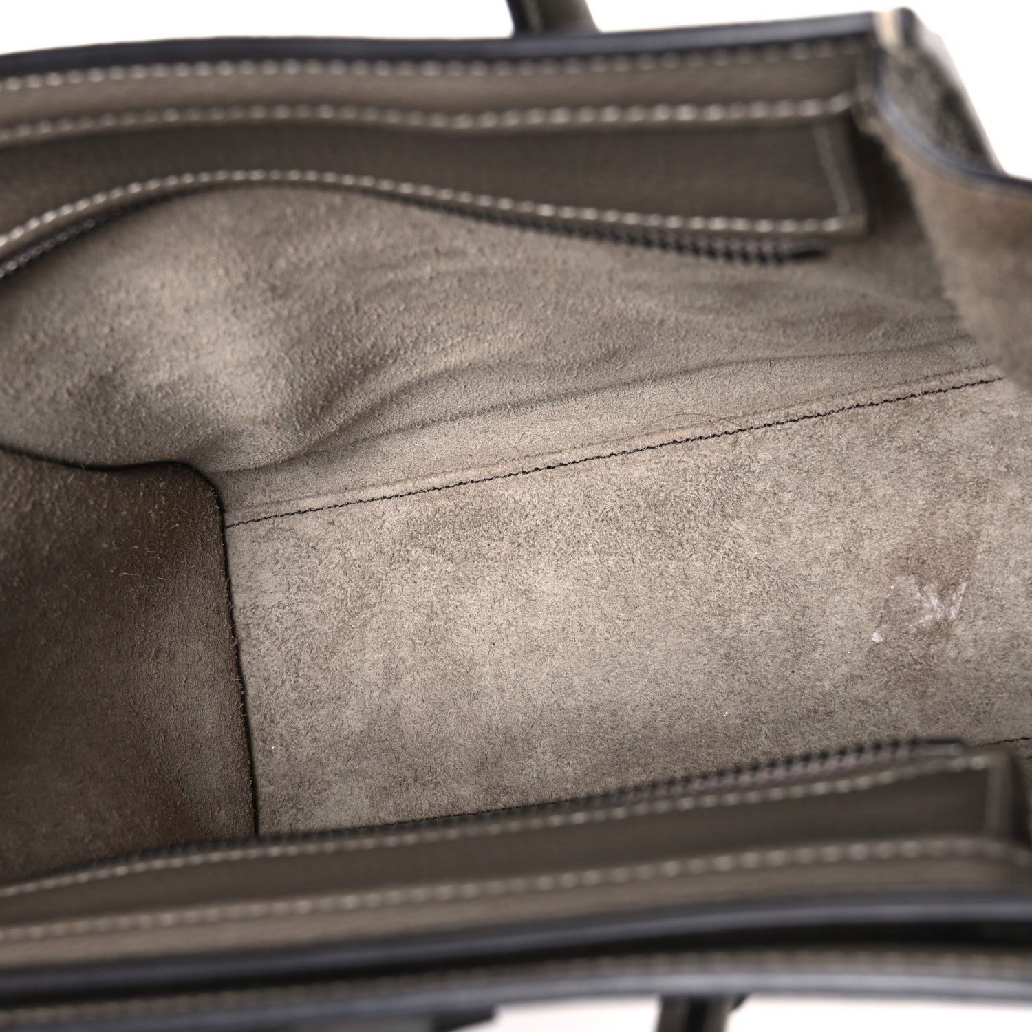 Celine Drummed Calfskin Nano Luggage Souris 5 of 11