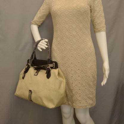 Fendi Canvas Calfskin Romano Selleria Villa Borghese Equestrian Satchel 2 of 7