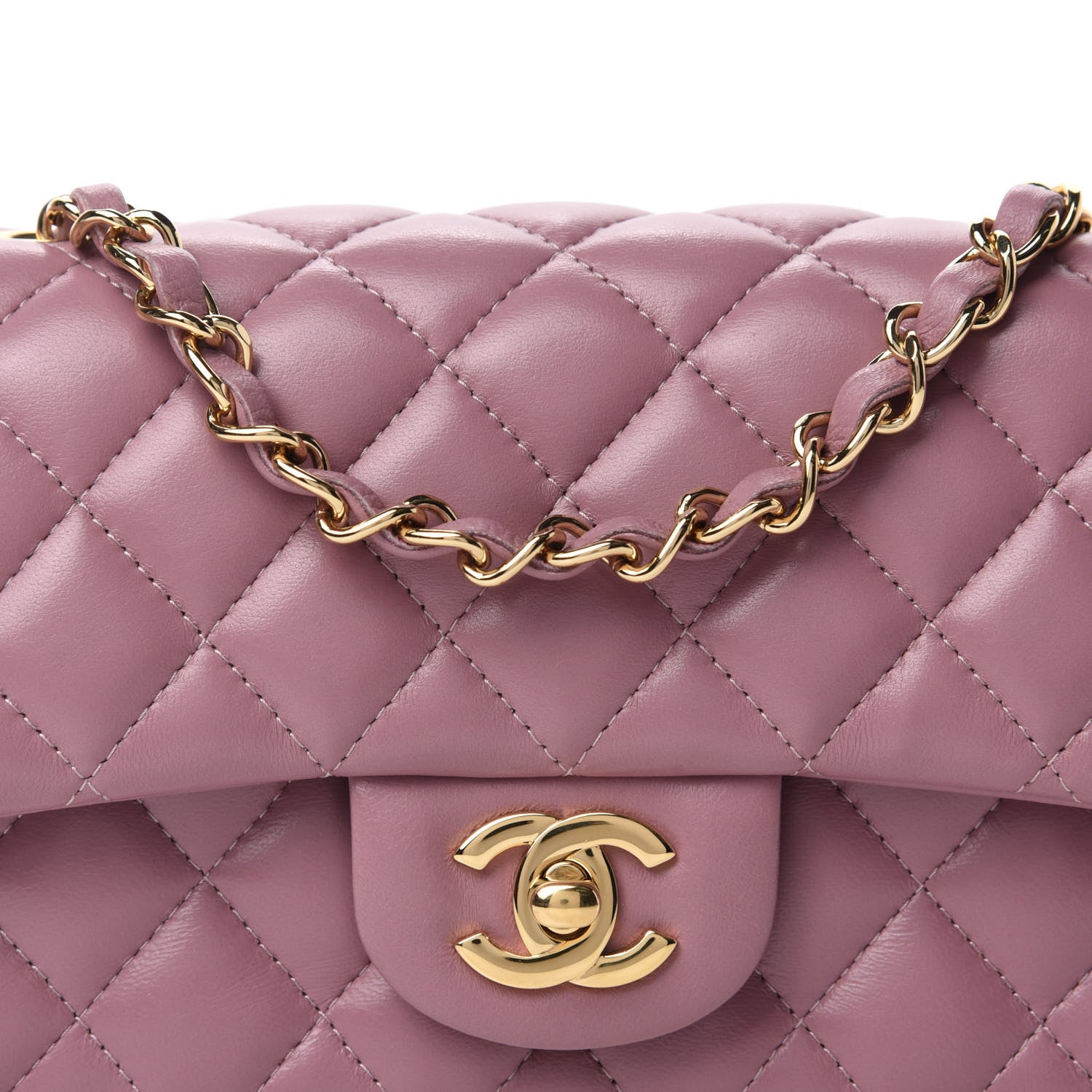 Chanel Lambskin Quilted Mini Rectangular Flap Purple 10 of 11