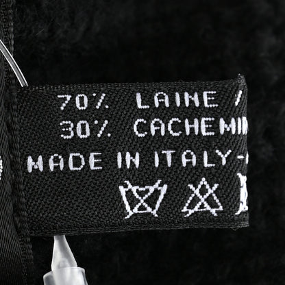 Chanel Wool Cashmere CC Beanie Hat Black White 4 of 4