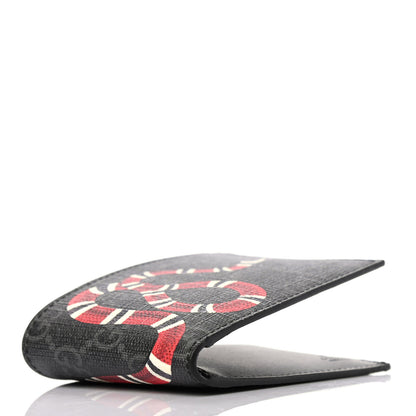 Gucci GG Supreme Monogram Kingsnake Bi-Fold Wallet Black Grey 3 of 4