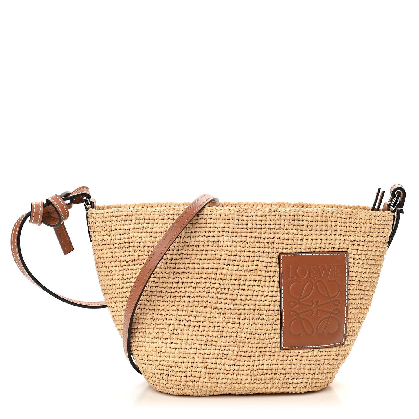 Calfskin Raffia Paulas Ibiza Pochette Bag Natural Tan