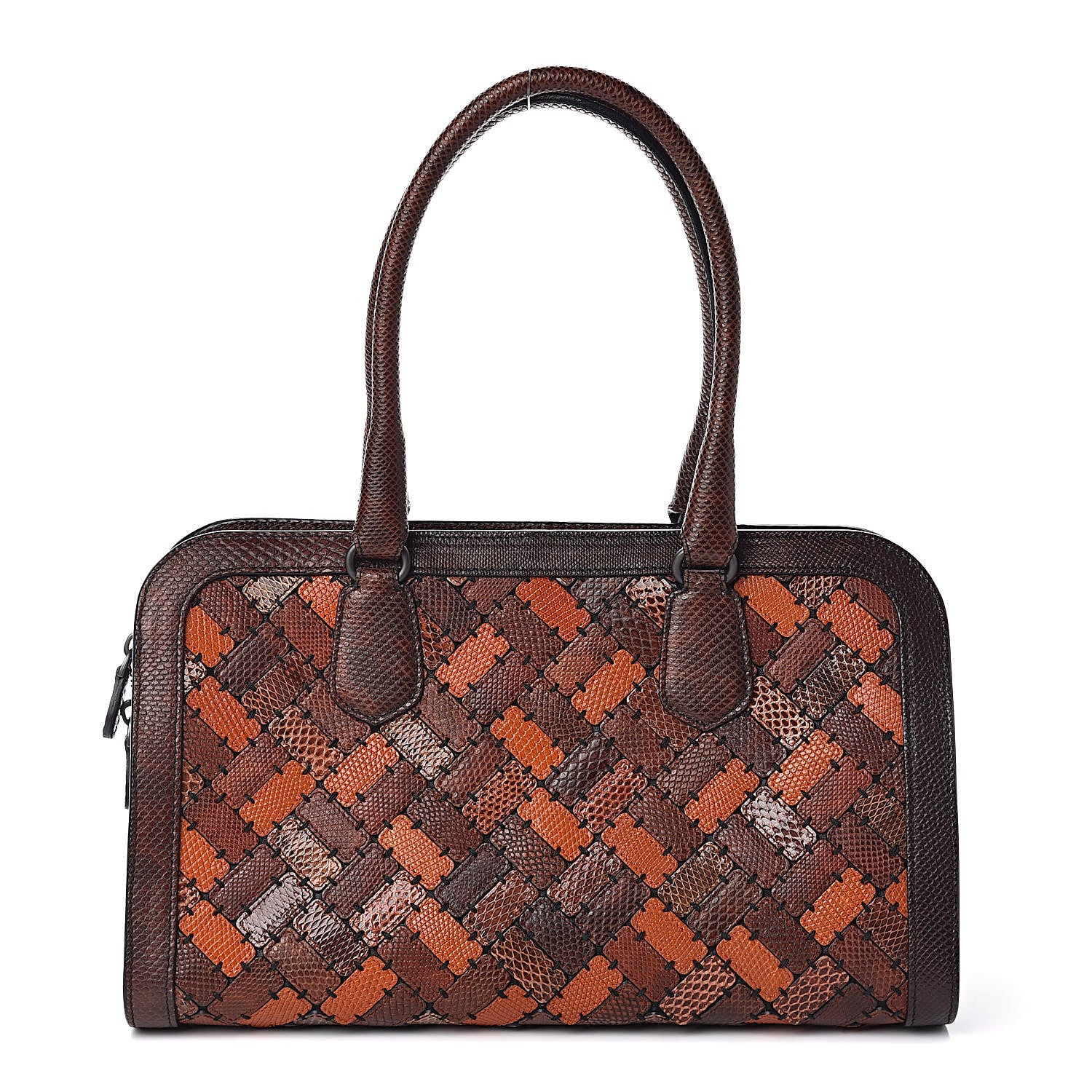 Bottega Veneta Ayers Karung Intrecciato Patchwork Shoulder Bag Ash Scuro Rust Clay 1 of 13