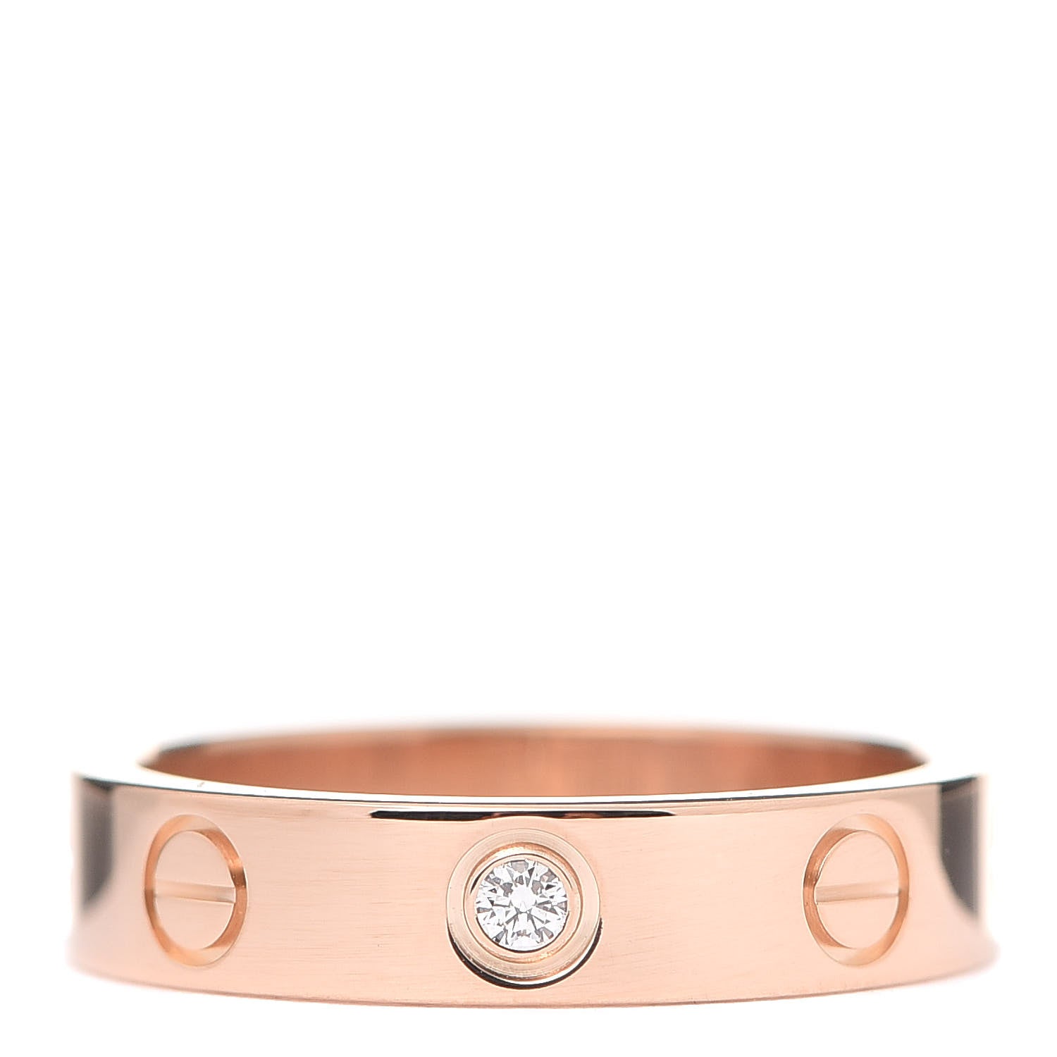 Cartier 18K Pink Gold Diamond 4mm LOVE Wedding Band Ring 49 4.75 1 of 4