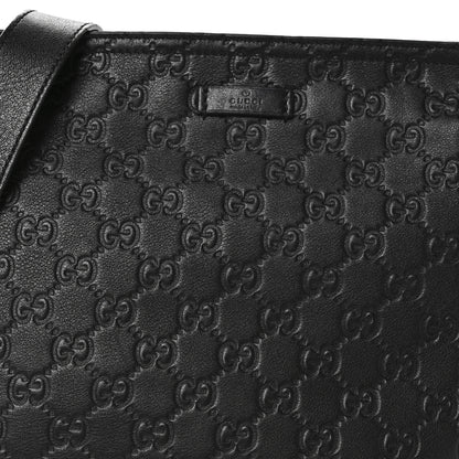 Gucci Guccissima Medium Flat Messenger Bag Black 8 of 13