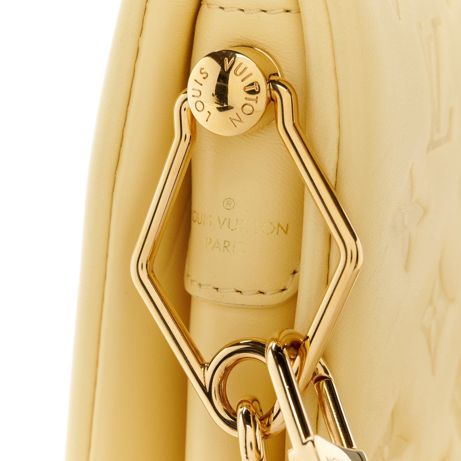Louis Vuitton Lambskin Embossed Monogram Coussin PM Yellow 9 of 12