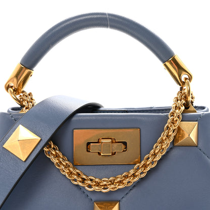 Valentino Garavani Nappa Mini Roman Stud The Handle Bag Niagara 7 of 9