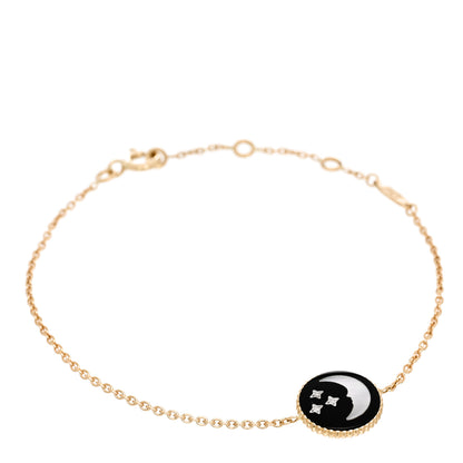 Christian Dior 18K Yellow Gold Diamond Black Onyx Mother of Pearl Rose Celeste Bracelet 2 of 6