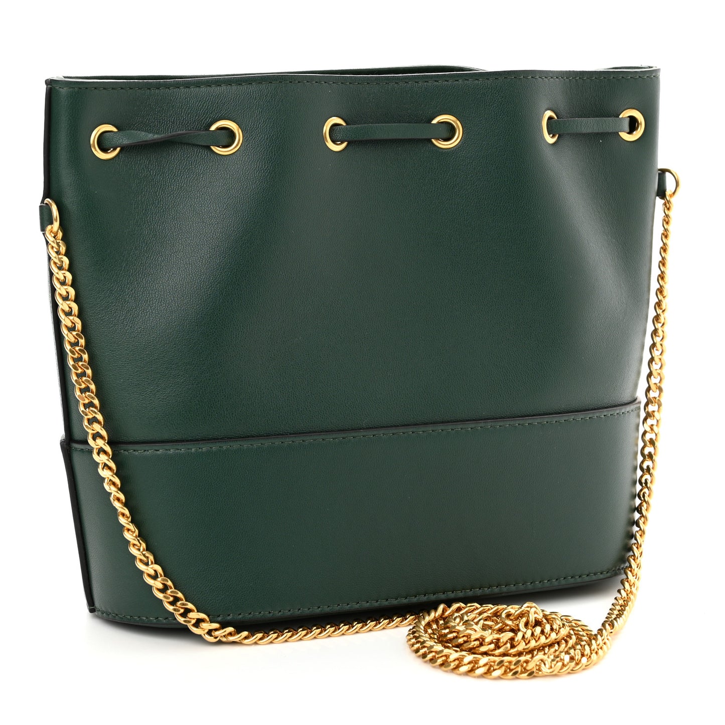 Nappa Mini VLogo Signature Chain Bucket Bag English Green