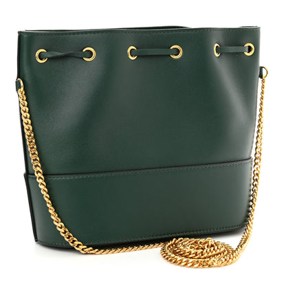 Valentino Garavani Nappa Mini VLogo Signature Chain Bucket Bag English Green 3 of 9