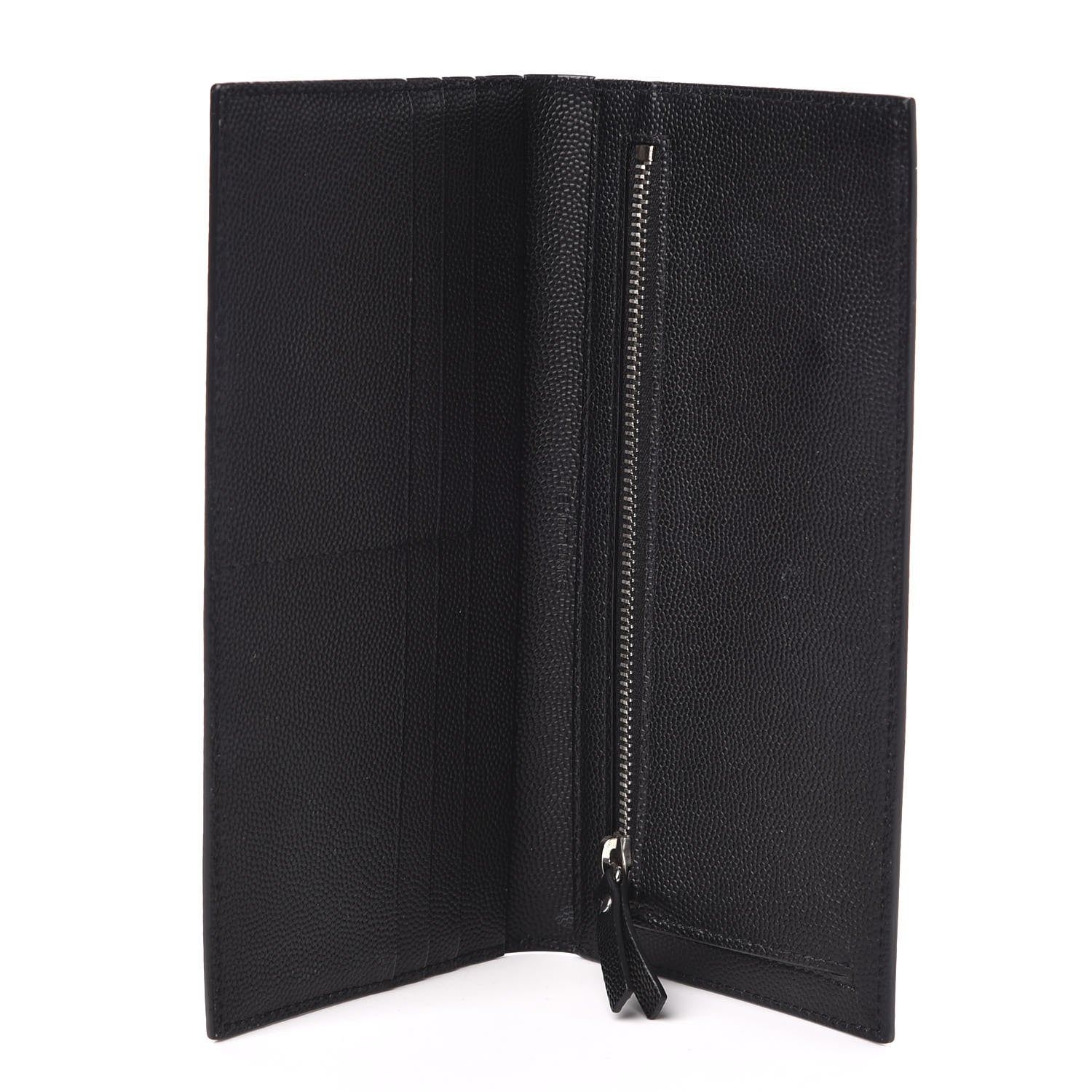 Saint Laurent Grain De Poudre Foldover Logo Wallet Black 4 of 8