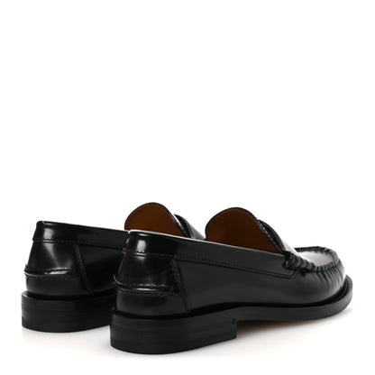 Gucci Millennial Ribot Cut Out Interlocking G Loafers 38 Black 5 of 12