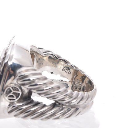 David Yurman Sterling Silver Diamond Champagne Citrine 14mm Albion Ring 52 6 5 of 10