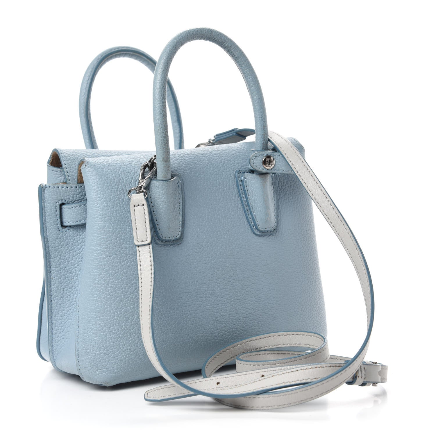 MCM Grained Calfskin Mini Milla Tote Sky Blue 3 of 13