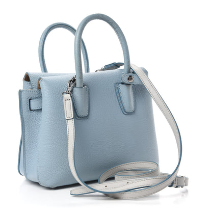 MCM Grained Calfskin Mini Milla Tote Sky Blue 3 of 13