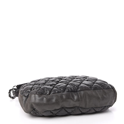 Chanel Iridescent Calfskin Bubble Quilt Hobo Grey 4 of 10