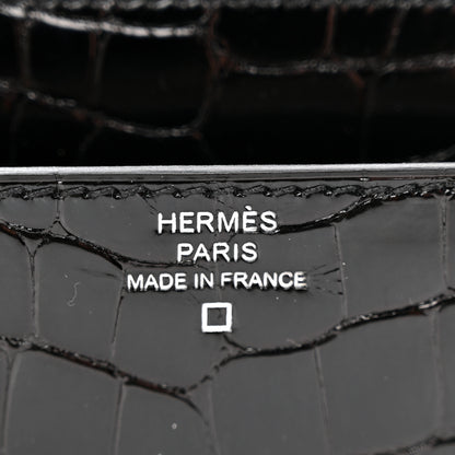 Hermes Shiny Alligator Constance Long Wallet Black 6 of 9