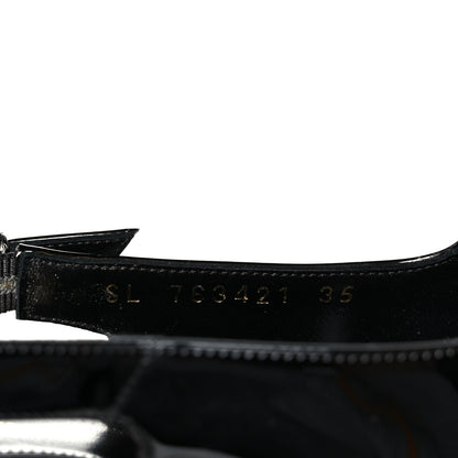 Saint Laurent Glazed Calfskin Lee Slingback Pumps 35 Black 9 of 10