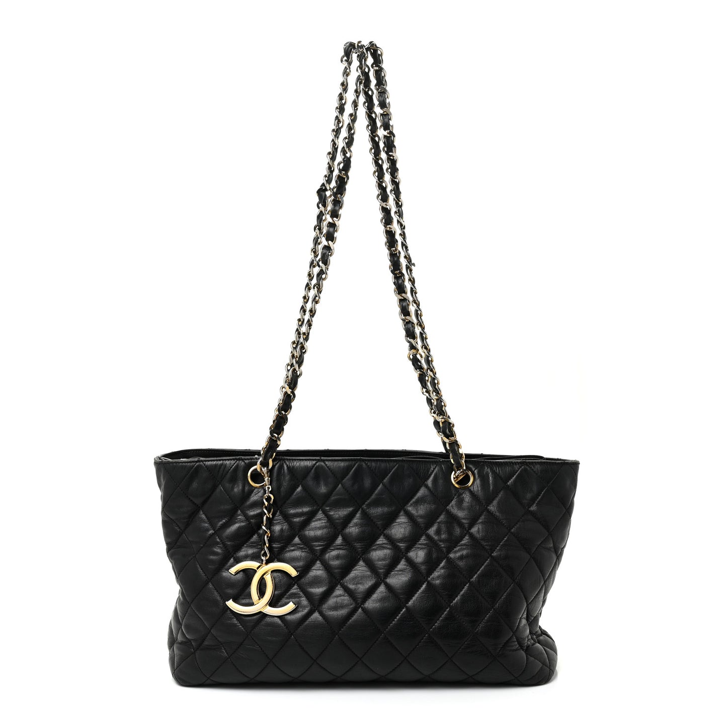 Lambskin Quilted Tote Black
