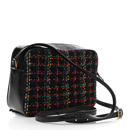 Saint Laurent Tweed Calfskin Monogram Lou Camera Bag Black 3 of 10