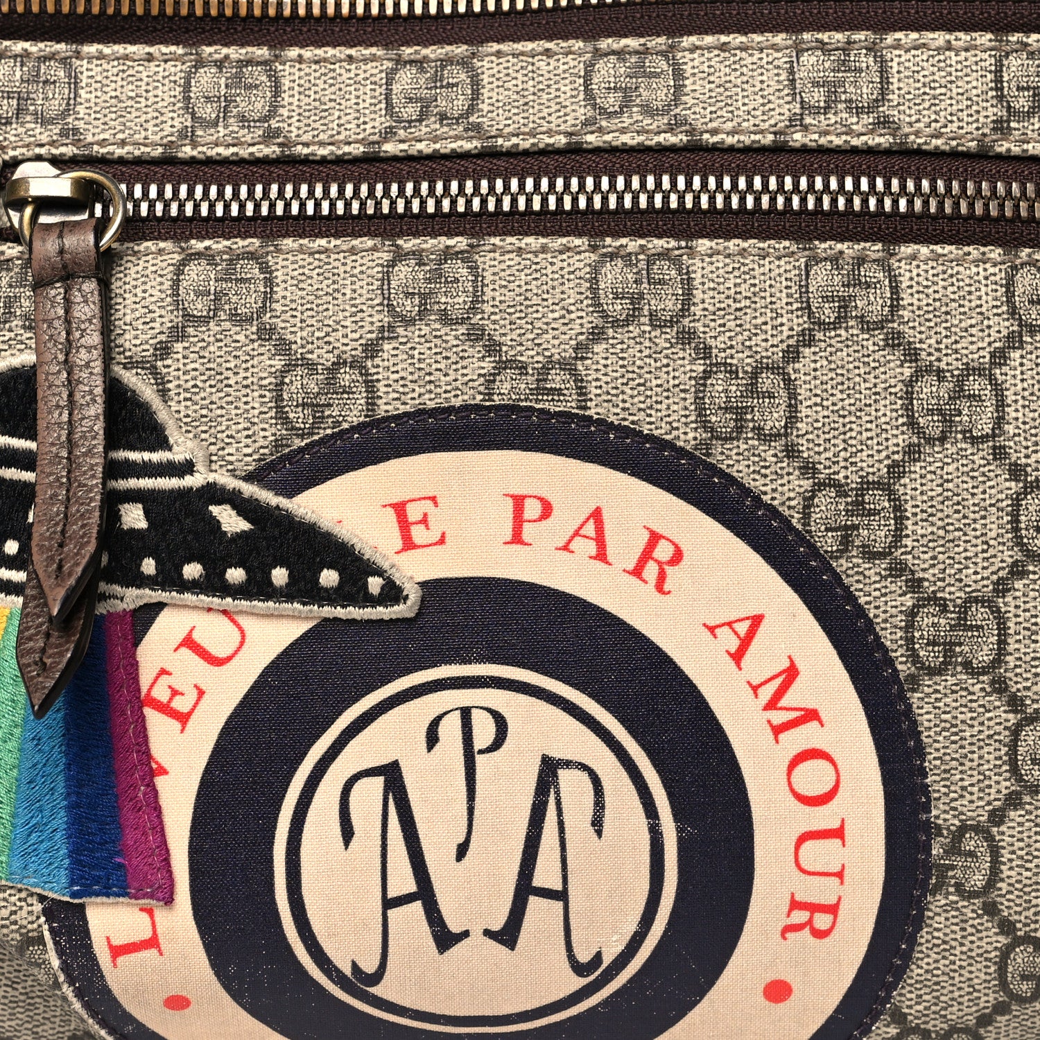 Gucci GG Supreme Monogram Courrier Belt Bag Beige New Acero 9 of 11